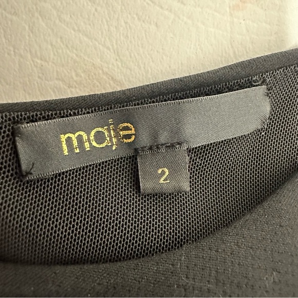 Maje Women's Black Rodene Belted Dress Black Sz 2 - Picture 9 of 12